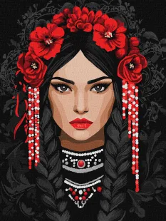 Картина за номерами - Незламна українка ©art_selena_ua