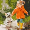 Painting by numbers - Running through puddles ©art_selena_ua