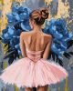 Картина по номерам - Балерина с голубыми пионами с красками металлик ©art_selena_ua