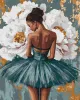 Painting by numbers - Ballerina with white peonies with metallic paints ©art_selena_ua
