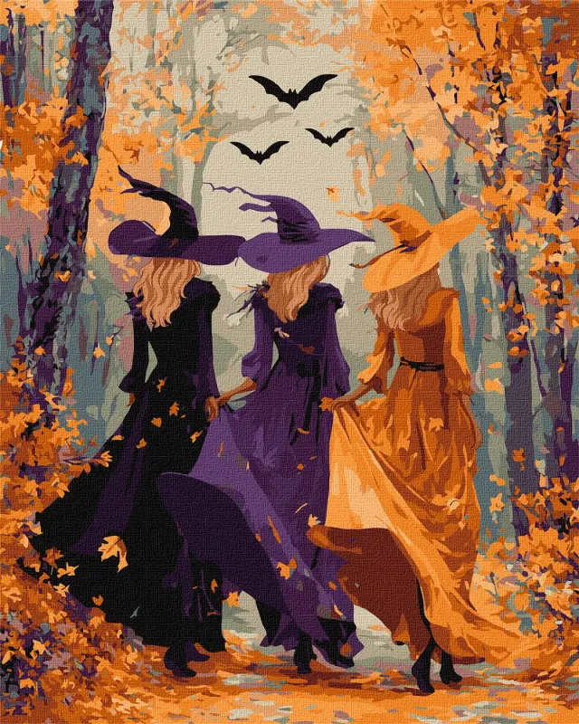 Картина за номерами - Три відьми у лісі ©art_selena_ua