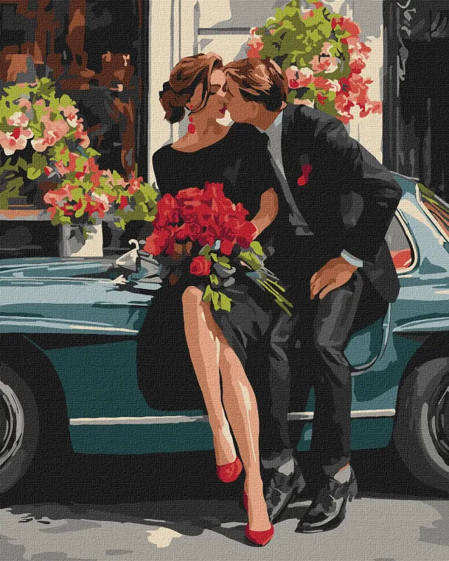 Painting by numbers - Romantic couple near the car ©art_selena_ua