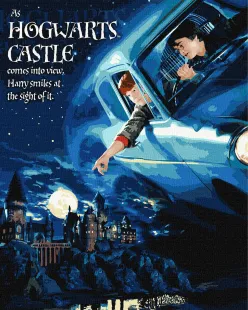 Картина за номерами - Harry Potter: Політ на авто з фарбами металік ©Warner Bros.