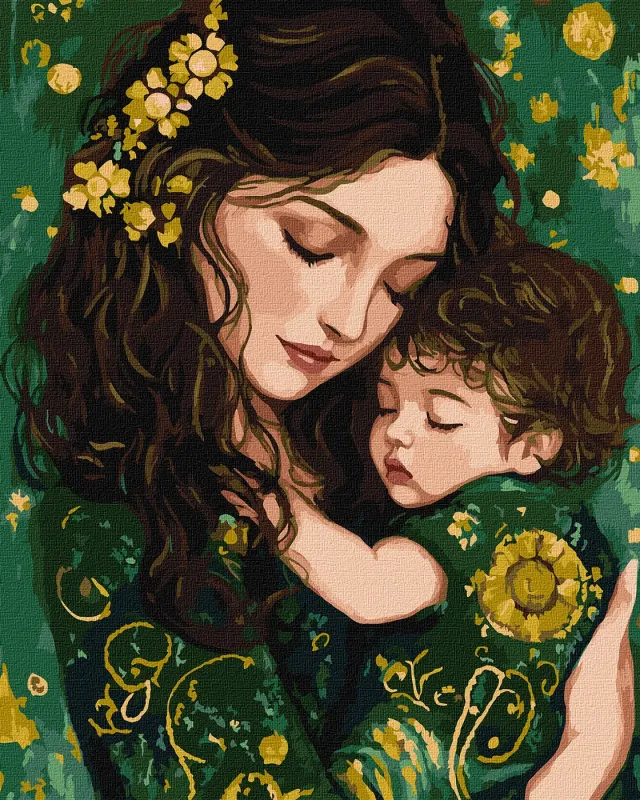 Painting by numbers - Tender embrace with metallic paints ©art_selena_ua