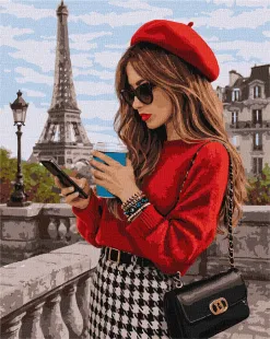 Картина по номерам - Девушка в Париже ©art_selena_ua