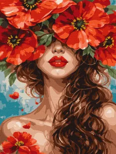 Картина за номерами - Дівчина в маках ©art_selena_ua