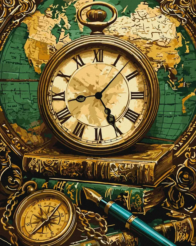 Painting by numbers - Traveler Through Time with metallic paints ©art_selena_ua