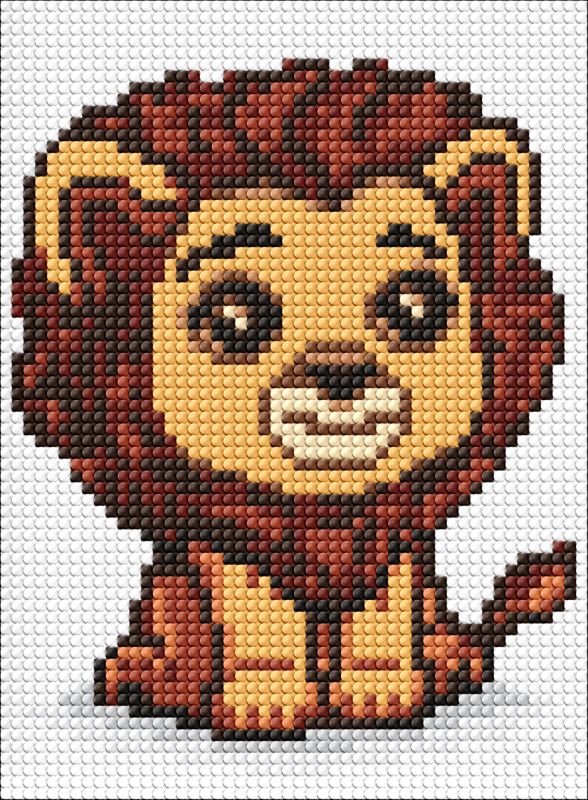 Diamond mosaic without frame - The king of animals ©art_selena_ua