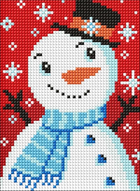 Diamond mosaic without frame - Mister Snowman ©Mariia Davydova