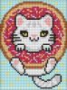 Diamond mosaic without frame - A cat and a doughnut ©Mariia Davydova
