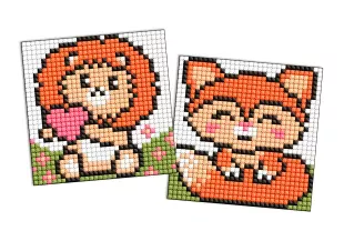 Diamond mosaic on a magnet - The red animals, set of 2 pcs