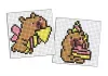 Diamond mosaic on a sticker - Capybara 1, set of 2 pcs