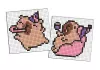 Diamond mosaic on a sticker - Capybara 2, set of 2 pcs