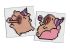 Diamond mosaic on a sticker - Capybara 2, set of 2 pcs