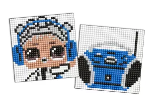 Diamond mosaic on a magnet - LOL and blue boombox, set of 2 pcs