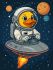 Diamond mosaic with partial filling - Duck in space ©art_selena_ua