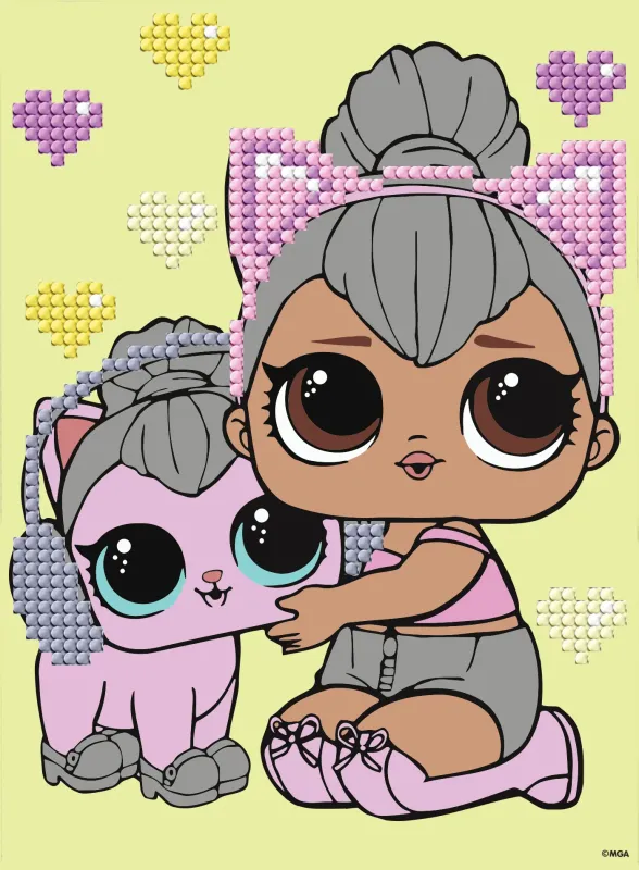 Алмазна мозаїка з частковою викладкою - LOL Surprise! Kitty Queen With Kitty Kitty