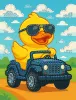 Diamond mosaic with partial filling - Duck on the car ©art_selena_ua