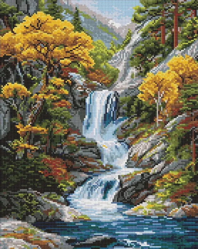 Diamond mosaic - Under Autumn’s Waterfall ©art_selena_ua