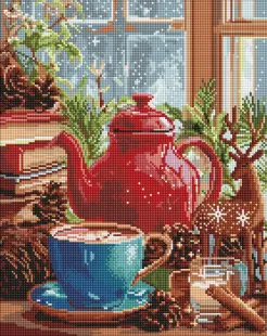 Алмазна мозаїка - Зимова атмосфера вдома ©art_selena_ua