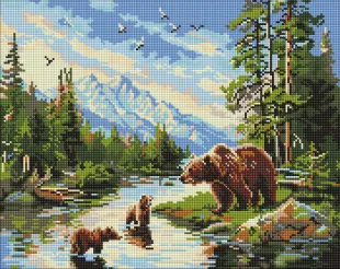 Diamond mosaic - Bear and cubs ©art_selena_ua