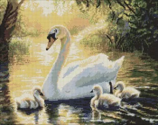 Diamond mosaic - Evening swim ©art_selena_ua