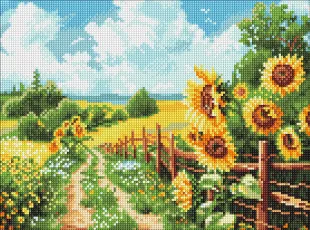 Diamond mosaic - Path Through Sunflowers ©art_selena_ua