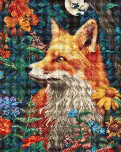 Diamond mosaic - Mysterious forest under red paws ©art_selena_ua