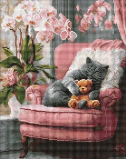 Алмазна мозаїка - Муркотливий котик ©art_selena_ua
