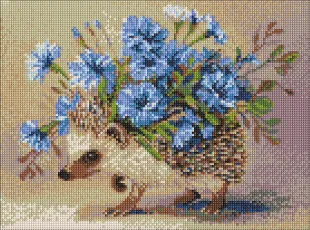 Алмазна мозаїка - Їжак та квіти ©art_selena_ua