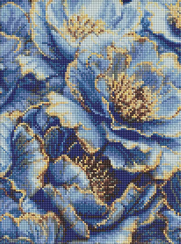 Diamond mosaic - Golden peony petals ©art_selena_ua