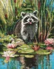 Diamond mosaic - Raccoon in the pond ©art_selena_ua