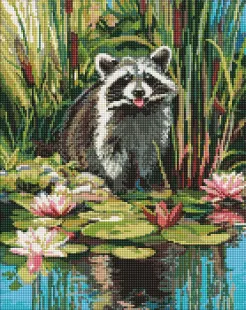 Алмазна мозаїка - Єнот у ставку ©art_selena_ua
