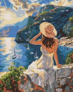 Алмазна мозаїка - Дівчина на балконі ©art_selena_ua