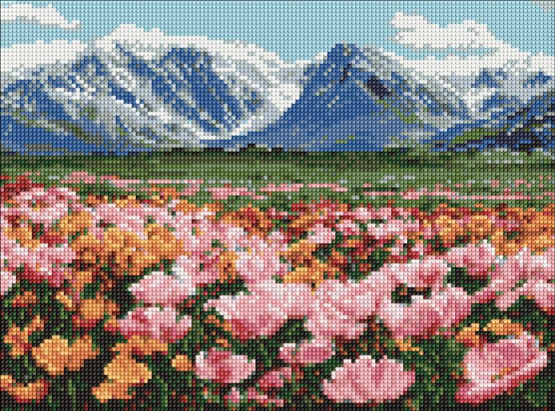Diamond mosaic - Mountain field of flowers ©art_selena_ua