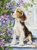 Diamond mosaic - Beagle near flowers ©art_selena_ua