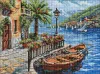 Diamond mosaic - Boat on the sunny beach ©art_selena_ua