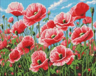 Алмазна мозаїка - Рожеві маки ©art_selena_ua