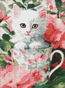 Алмазна мозаїка - Квітковий кіт ©art_selena_ua