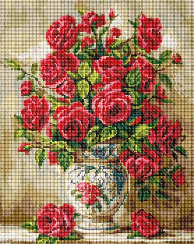 Алмазная мозаика - Багряные розы ©art_selena_ua