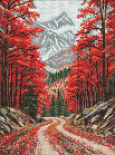 Алмазна мозаїка - Дорога крізь червоний ліс ©art_selena_ua