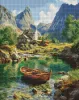 Diamond mosaic - Boat in a mountain lake ©art_selena_ua