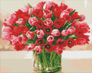 Diamond mosaic - Passionate tulips