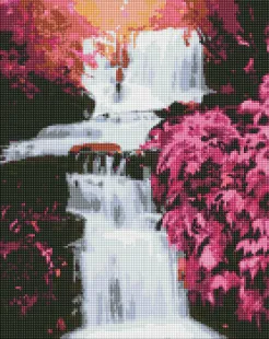 Diamond mosaic - Tropical waterfall