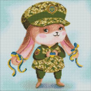 Алмазная мозаика - Зайка-защитница ©Екатерина Валерьева