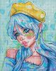 Diamond mosaic - The blue-eyed fashionista with hologram rhinestones (AB) ©nila_art_art