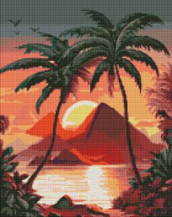 Алмазная мозаика - Рассвет у моря с голограммными стразами (AB) ©art_selena_ua