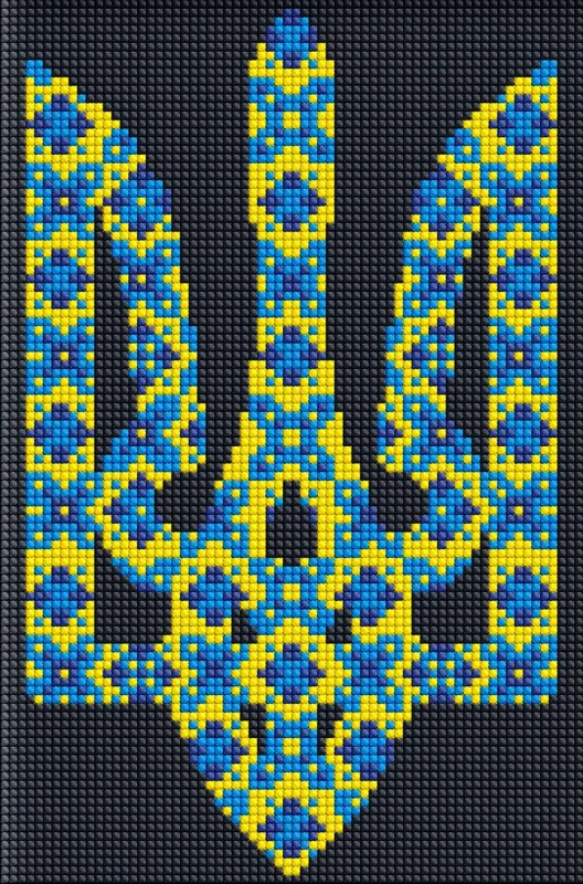 Алмазная мозаика без подрамника - Символ Украины с голограммными стразами (AB) ©Mariia Davydova