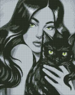Алмазна мозаїка - Чорний пухнастик ©pollypop92