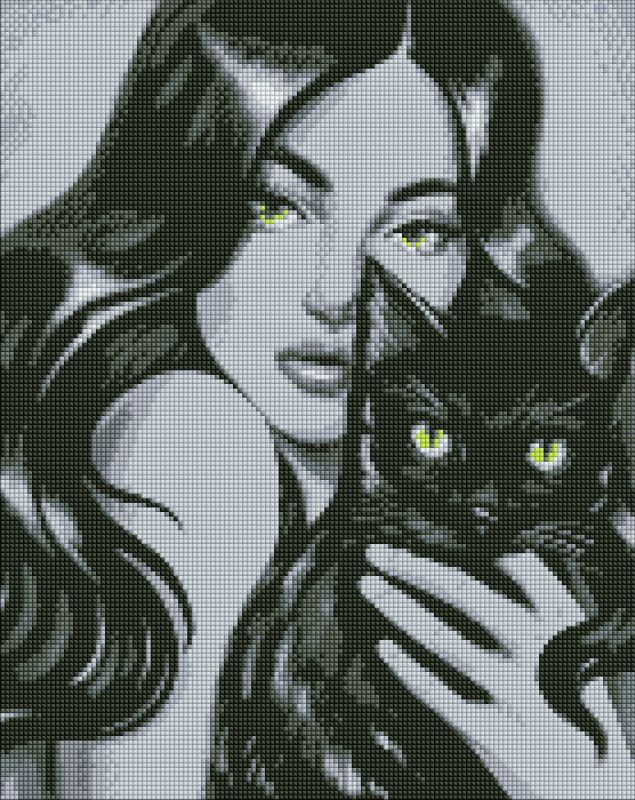 Diamond mosaic - Black fluffy ©pollypop92
